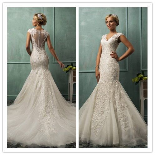 ameliasposa 2014 lanta cap sleeve chapel train fit and flare gown