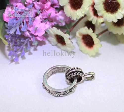 20 st Fashion Tibetan Silver Scarf Ring w / Bail # 22147