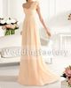 One Shoulder Bridesmaid Dress A Line Ruched Chiffon Apricot Lilac Floor Length Prom Dress with Handmade Flowers Patterns