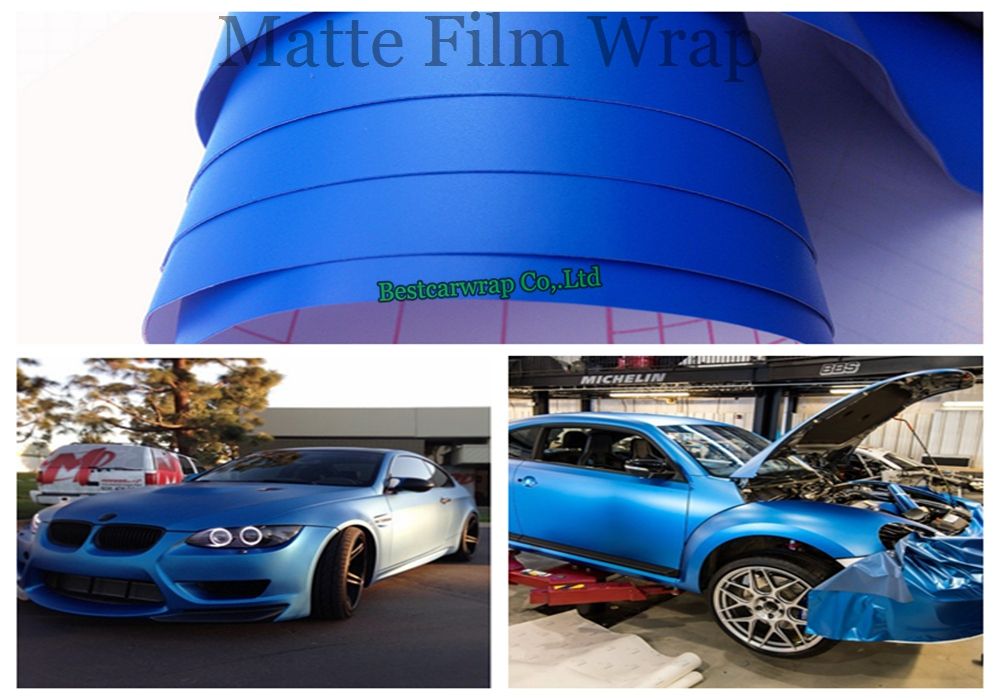 Diepblauwe matte vinylfilm Mat Foile Car Body Vinyl Wikkel met 1.52x30m/rol gratis verzending
