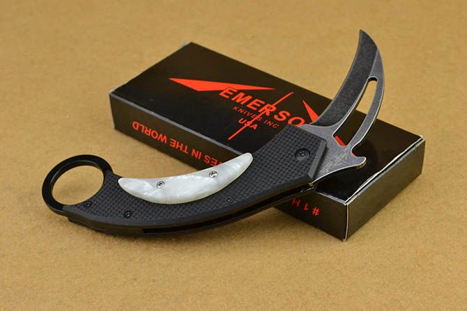 Emerson Claw Bullet To The Head Karambit 440 Blade G10 Resin Handle Camping Hiking Rescue Pocket Knife Knives Tools With Retail Box Skinning Knife