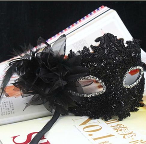 Hot sale Venice party masks exquisite lace diamond leather lady Masks Masquerade princess mask with flower