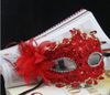 Venedig Party Masks Exquisite Lace Diamond Leather Lady Masks Masquerade Princess Mask med Flower5892250