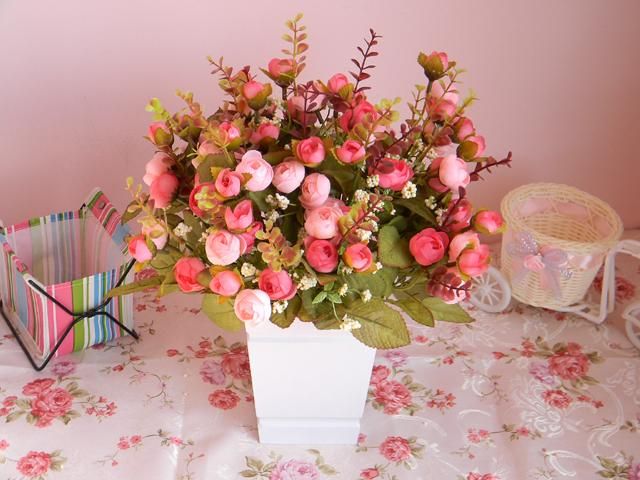 Compre Um Monte De Pequenas Rosas Artificiais De Cha Flores De Seda Broto Com Folhas De Greatsavings 15 84 Pt Dhgate Com