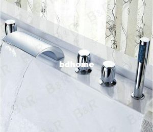 Rubinetto per vasca da bagno Rubinetto per vasca da bagno Miscelatori per vasca da bagno con soffione a mano 5 pezzi set 2270g LT-S203