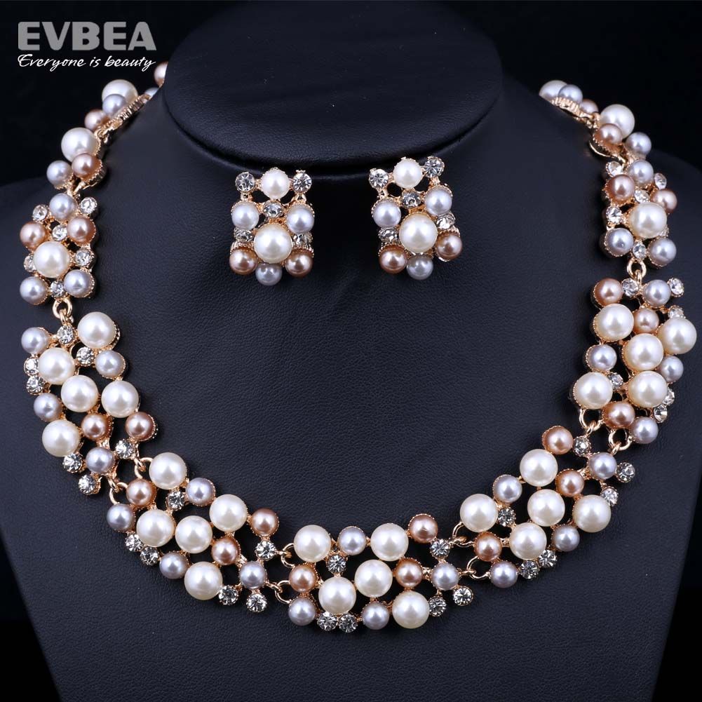 2019 fashion alloy four piece new bride jewelry set