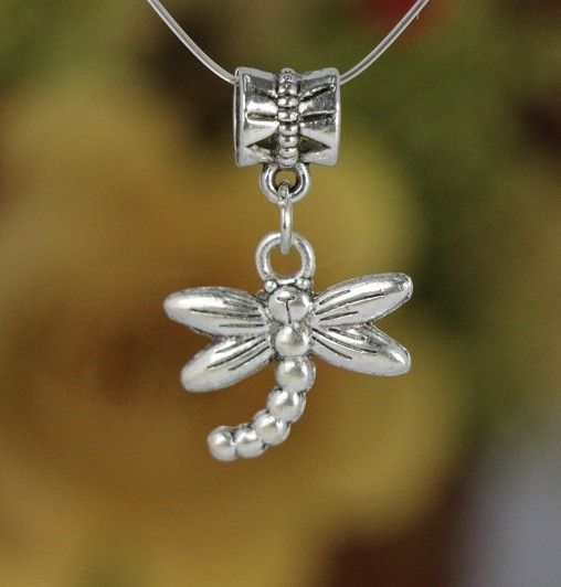 Dragonfly Bee Big Hole Europejskie Koraliki 100 sztuk / partia 6styles Ancient Silver Fit Charm Bransoletka Biżuteria DIY