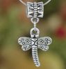 Dragonfly Bee Big Hole europeiska pärlor 100 st parti 6stylar Ancient Silver Fit Charm Armband smycken DIY302A