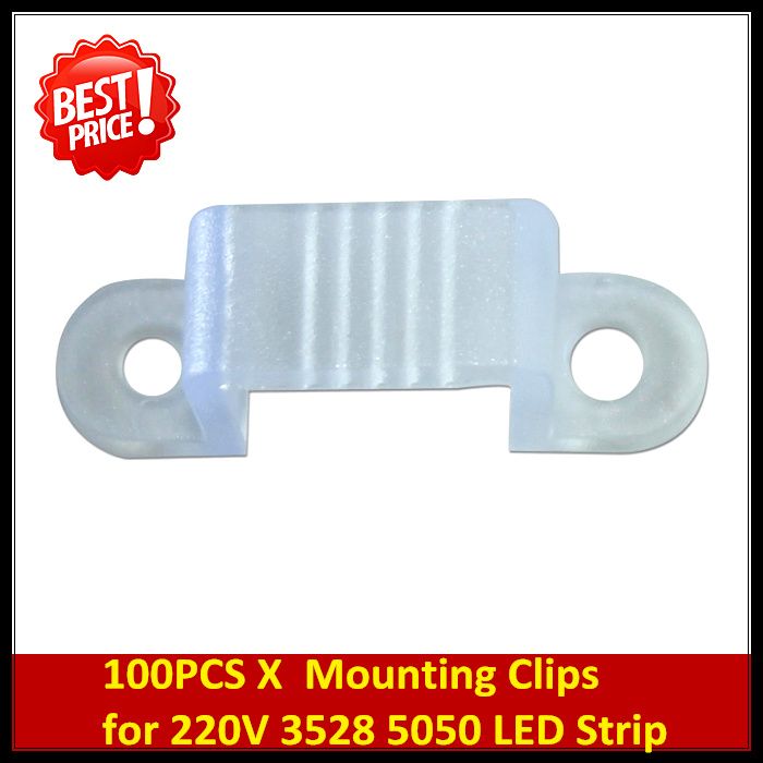 

100PCS Mounting Clips Holder for Fixing 110V 220V 3528 5050 LED Strip Light