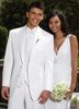 Mode Hot Sälj Vit Brudgum Tuxedos Mäns Bröllopsklänning Bolldräkt (Coat + Byxor + Tie + Vest) Skräddarsy