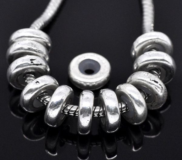 

Free Shipping 40pcs Antique Silver Tone Stoppers W/Rubber Beads Fits European Charm Bracelet 11x3.5mm Jewelry Findings
