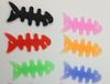 2014 Hot Style Silicone Rubber Fish Bone Earphone Cord MP3 / MP4 Player Cable Winder Holder Organizer 100PCS / Lot