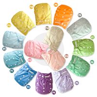 Heißer Verkauf billigste PUL Plain fest Farbe Baby-Tasche Tuch-Windel-Abdeckung 10 Stück mit 10 Stück Bambuseinsatz