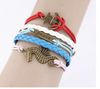 2014 nouveau 12 pièces Infinity, bracelet à breloques hippocampe-bracelet en argent-cordons de cire et bracelet en cuir-personnalisé