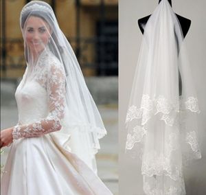 Wholesale bridal veil weddings resale online - Fast Delivery Hot Sale Big Discount Kim Kardashian Wedding Veil Bridal Veil Lace TS006