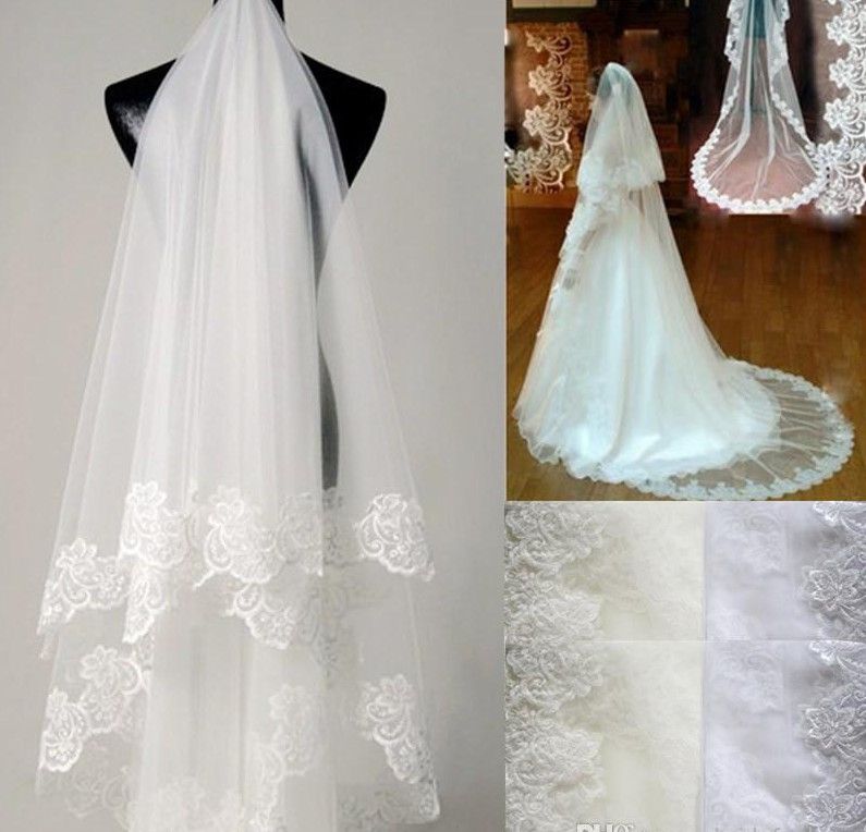 Fast Delivery Big Discount Kim Kardashian Wedding Veil Bridal Veil Lace TS0064439430