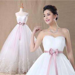 Newest Sample Style Ball Gown Sweetheart Applique Floor-Length Lace-up Wedding Dress