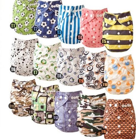 New Prined Breathable Fabric Elastic Waist Infant Cloth Diaper Reusuable Nappy one pockert nappies Without Inserts 