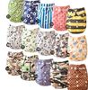 New Prined Breathable Fabric Elastic Waist Infant Cloth Diaper Reusuable Nappy one pockert nappies Without Inserts 5 Pcs