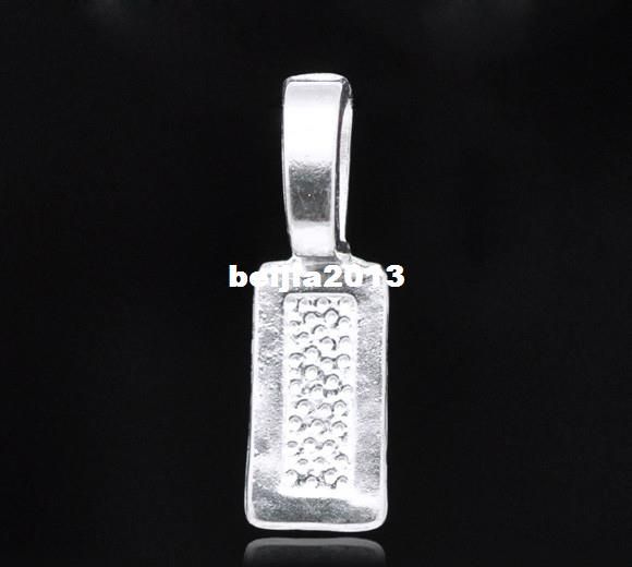 25 50 100 500 Craft Glue On Bails Antique Silver Color 26x8mm Tag Bails