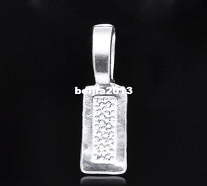 100 Stück Charms, versilbert, Anhänger mit Kleber auf Öse, 26 x 8 mm, Zubehör für Großhandel, Schmuckherstellung, DIY