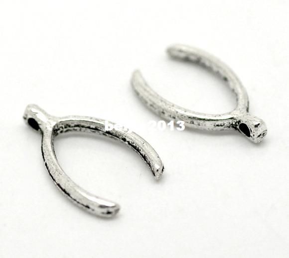 free shipping 50pcs/lot 16*9mm antique silver,antique bronze plated wishbone pendant charms jewelry findings making DIY hot sale S0994-image-182035367