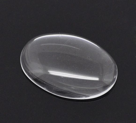 Free Shipping 30pcs Clear Oval Glass Dome Seals 25x18mm Cabochon Scrapbook-image-182086618
