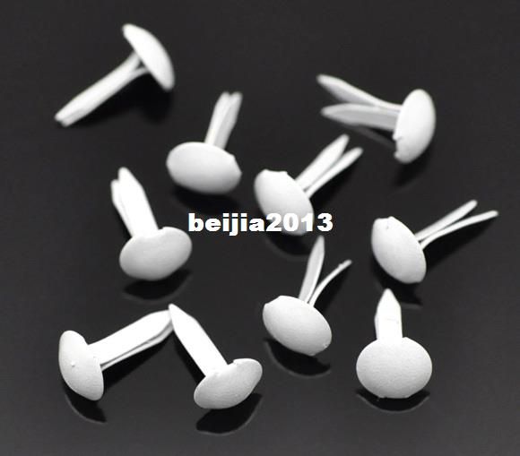 new BJ-153 Free Shipping 500pcs White Pastel Round Brads Scrapbooking Embellishment 9x5mm jewelry making DIY hot sale-image-182087744