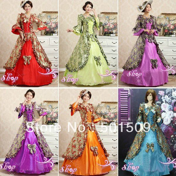 orange and green dresses