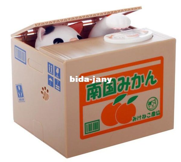

hipping by cpam new arrival automated cat steal coin piggy bank / saving money box / coin bank / kids gift jz145