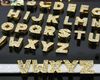 1300 st parti 10mm A-Z Gold Color Full Rhinestones Slide Letter Alfabet DIY Charms Passar för 10mm nyckelringar2298