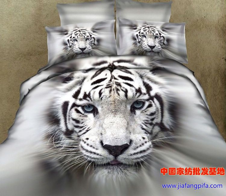 3d White Tiger Bedding Comforter Set Queen Size Duvet