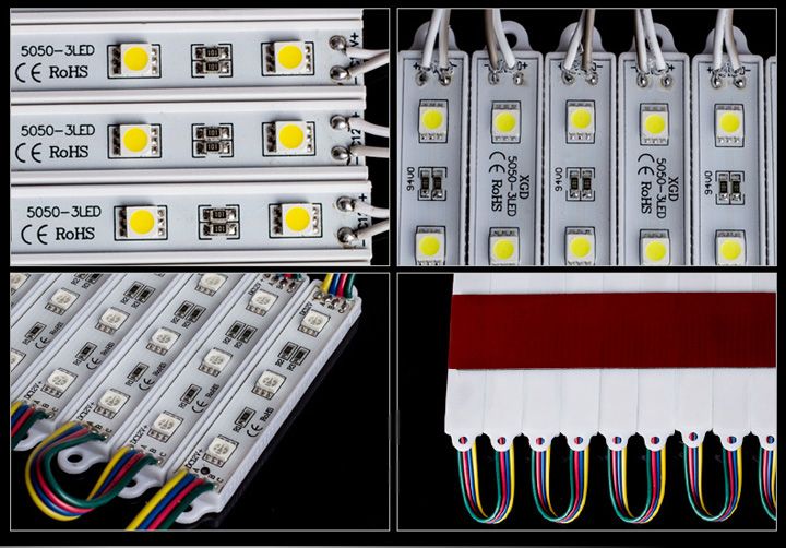 Wholesale100pcs Super Bright 5050 SMD 3 LEDS Light Waterproof 0.72W 12V DC led channel letter advertising free shipping