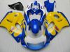 ABS full fairing kit for SUZUKI GSXR600 GSXR750 1996 1997 1998 1999 2000 GSXR 600 750 96-00 yellow white blue fairings set GB1