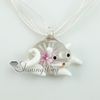 katt murano glas halsband pendlar blommor inuti lampverk höga mode smycken handgjorda smycken mode halsband mup2412my8