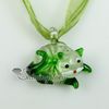 кошка из муранского стекла ожерелья подвески цветы внутри лэмпворк Ювелирные изделия высокой моды Украшения ручной работы Модное ожерелье mup2412MY8