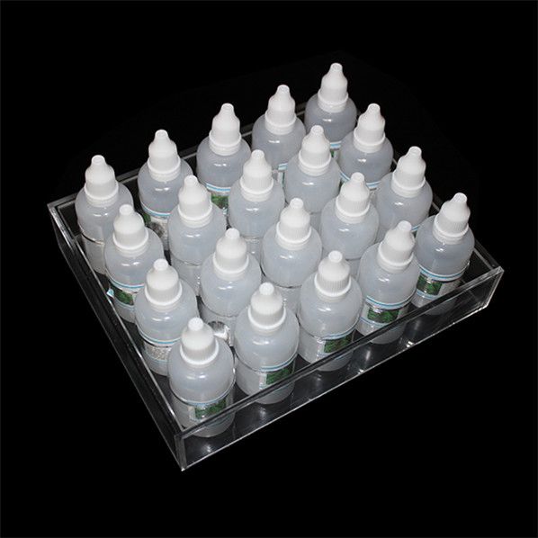 Vitrine de exibição acrílica suporte transparente suporte de prateleira para 10ml 20ml 30ml 50ml e líquido eliquid e garrafa de suco garrafa de agulha dhl