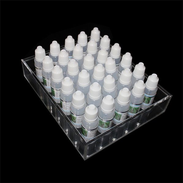 Acryl-E-Zigaretten-Display-Vitrine, klares Show-Regal-Halter-Rack für 10 ml, 20 ml, 30 ml, 50 ml E-Liquid, E-Saft-Flasche, Nadelflasche DHL