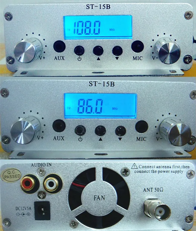 15W 86 108MHZ PLL FM Zender Stereo FM Uitzending Station BNC Interface Van 48,4 € | DHgate