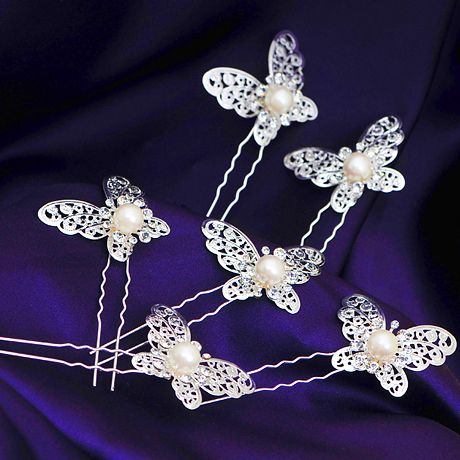 Shinning borboleta grampos de cabelo mini strass pérola acessórios para o cabelo jóias de noiva feminino fontes de festa jóias decoração 2898345