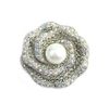 Gümüş Kaplama AB Rhinestone Kristal Diamante İnci Çiçek Broş Parti Hediye Pin