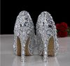 Mode Femme Vente Chaude Cristal Diamant Chaussures De Mariage Nightclub Chaussures Fermé Toe Dazzing Dancing Shoes Plateformes De Soirée Prom