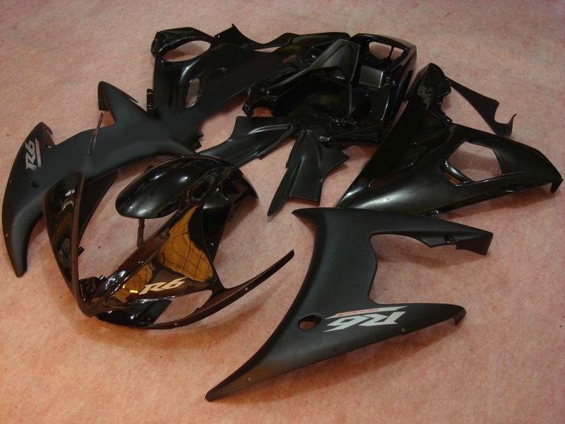 Fairings for Yamaha YZF-R6 2003 2004 Matte Glossy Black YZF R6 YZF 600 R6 03 04 05 2003 2004 Body High Juchnited Fairings