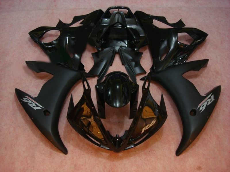 Fairings for Yamaha YZF-R6 2003 2004 Matte Glossy Black YZF R6 YZF 600 R6 03 04 05 2003 2004 Body High Juchnited Fairings