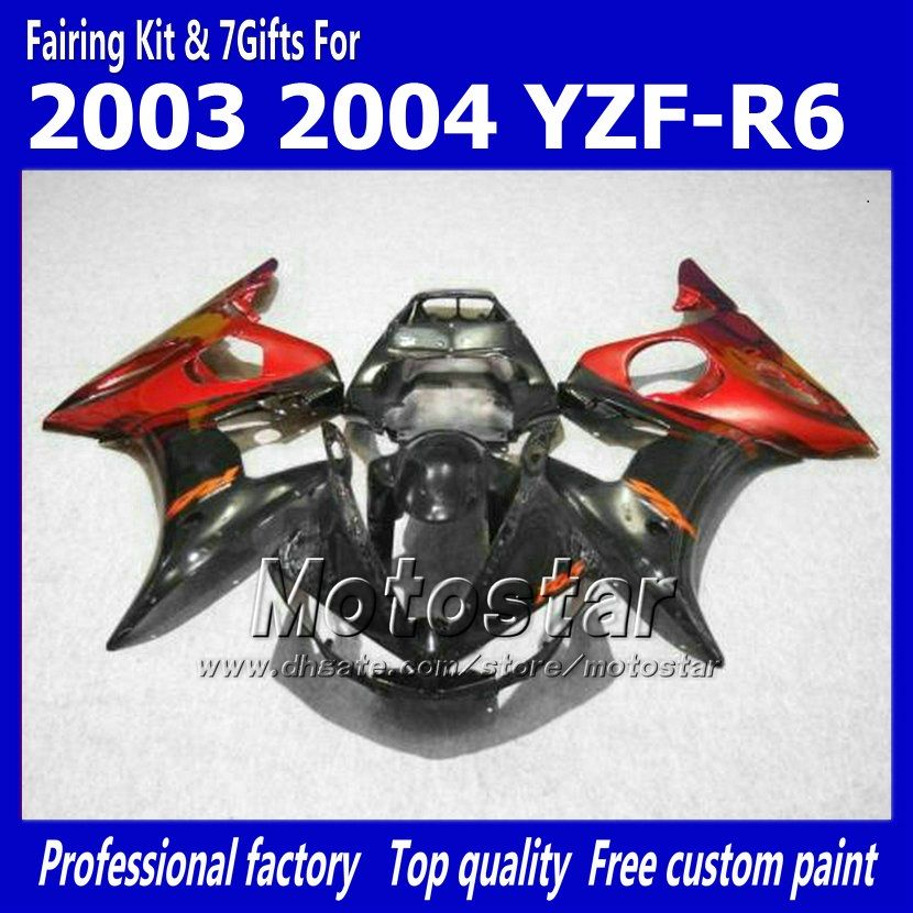 Vernice personalizzata! set carrozzeria per YZF600 03 04 YAMAHA YZF-R6 03 04 YZFR6 kit corpo carenatura di alta qualità YZF R6 2003 2004