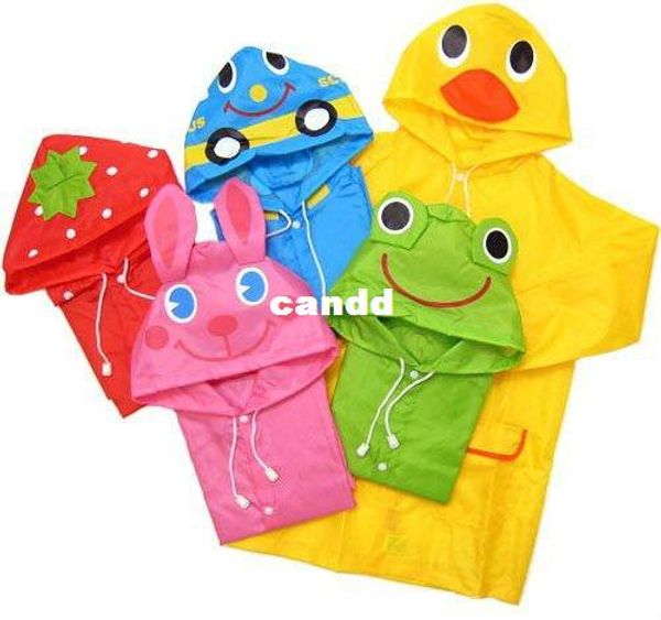 

Kids Funny Raincoat Child Children Cartoon Baby Rain coat -Auto-Duck--Frog