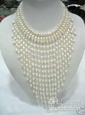 Charmig ny stil Tahitian White Pearls Lady Necklace