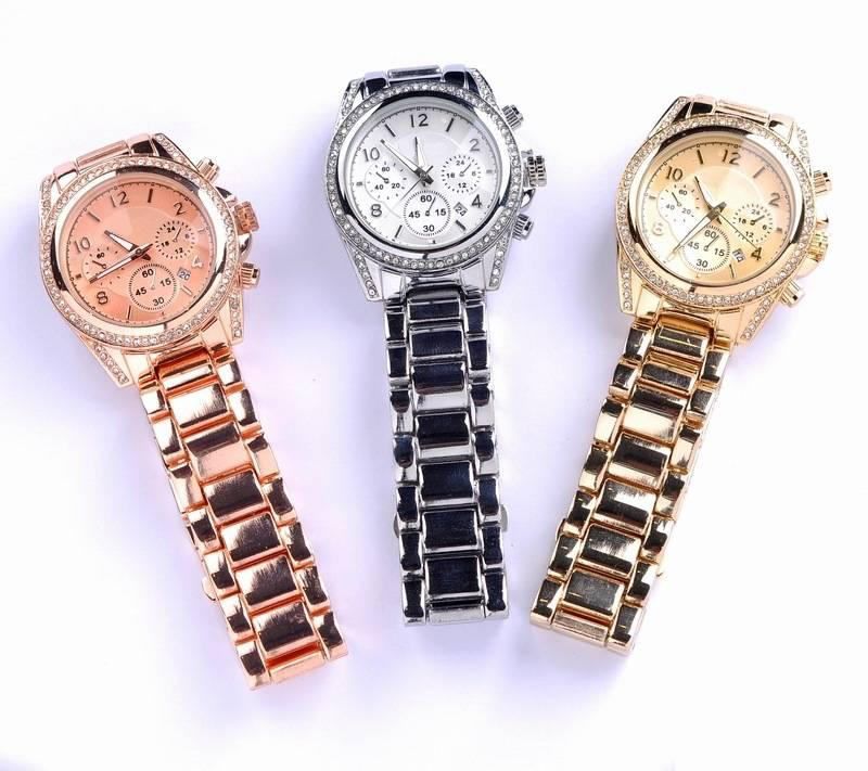 HOT Sale Luxury Watch Calendar Watch Stainless Wrist Watch Gold Plating ...