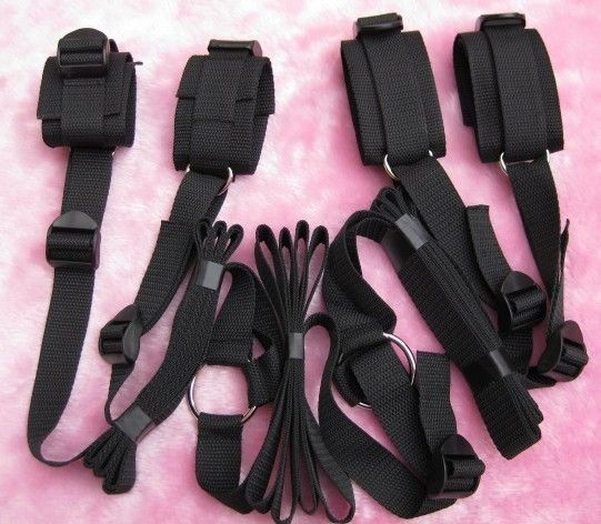 Bed Restraint System Pleasure bed Bondage Handcuffs Leg cuffs BDSM Slave Femdom Wrist Ankle Restraint Belt Adult Sex Toys