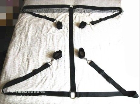 Bed Restraint System Pleasure bed Bondage Handcuffs Leg cuffs BDSM Slave Femdom Wrist Ankle Restraint Belt Adult Sex Toys